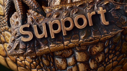 Image showing Crocodile Skin Support concept creative horizontal art poster.