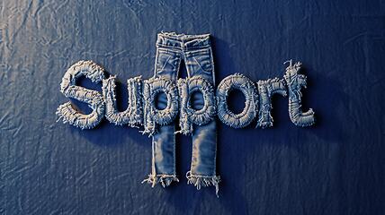 Image showing Denim Support concept creative horizontal art poster.