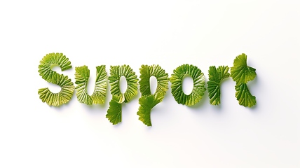 Image showing The Word Support created in Gingko Leaf Letters.