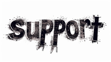 Image showing The Word Support created in Gothic Calligraphy.