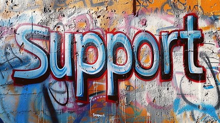 Image showing The Word Support created in Graffiti Typography.