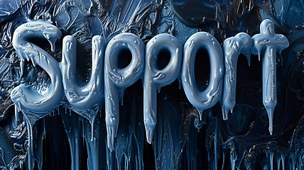 Image showing Grey Slime Support concept creative horizontal art poster.