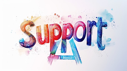 Image showing The Word Support created in Hand-Lettering.