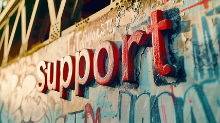 Image showing The Word Support created in Hand-Lettering.