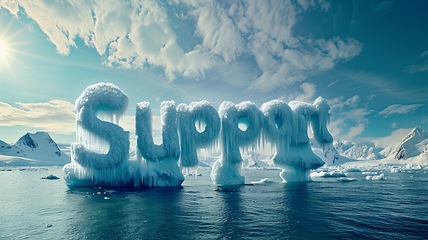 Image showing Iceberg Support concept creative horizontal art poster.