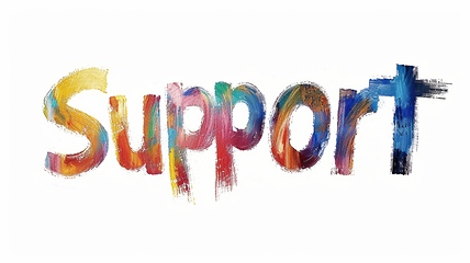 Image showing The Word Support created in Impressionism.