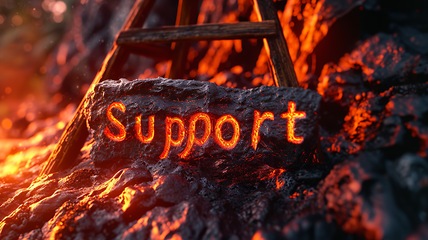 Image showing Lava Support concept creative horizontal art poster.