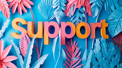 Image showing Paper Craft Support concept creative horizontal art poster.