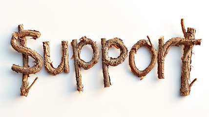 Image showing The Word Support created in Pine Twig Letters.