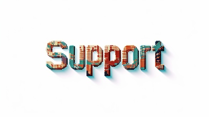 Image showing The Word Support created in Pixel Art.