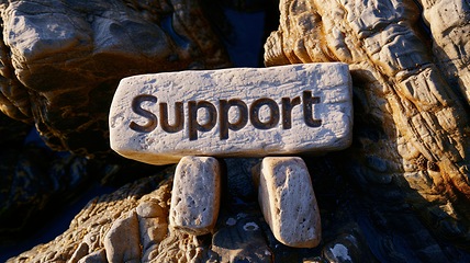 Image showing Quartzite Stone Support concept creative horizontal art poster.