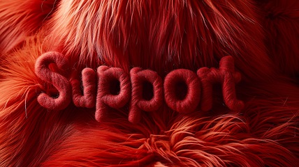 Image showing Red Fur Support concept creative horizontal art poster.