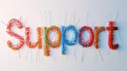 Image showing The Word Support created in String Art Lettering.