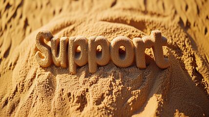 Image showing Sand Support concept creative horizontal art poster.