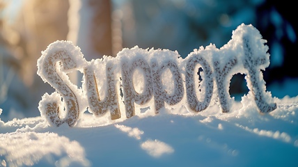 Image showing Snow Support concept creative horizontal art poster.