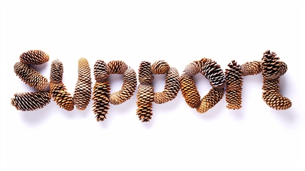 Image showing The Word Support created in Spruce Pinecone Letters.