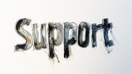 Image showing The Word Support created in Uncial Calligraphy.