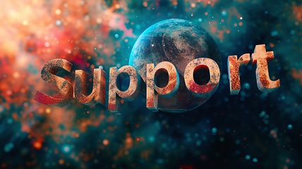 Image showing Universe Support concept creative horizontal art poster.