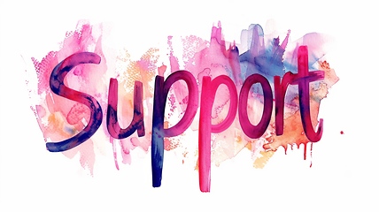 Image showing The Word Support created in Watercolor Calligraphy.