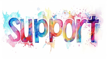 Image showing The Word Support created in Watercolor and Ink Collage.