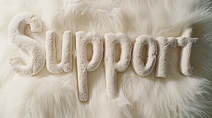 Image showing White Fur Support concept creative horizontal art poster.