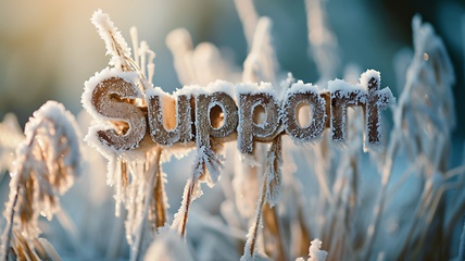 Image showing Winter Support concept creative horizontal art poster.