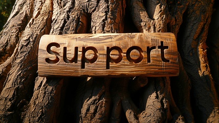 Image showing Wooden Walnut Support concept creative horizontal art poster.