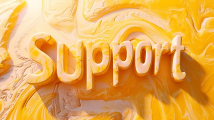 Image showing Yellow Marble Support concept creative horizontal art poster.