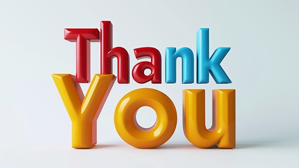 Image showing Words Thank You created in 3D Typography.