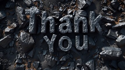 Image showing Coal Thank you concept creative art poster.