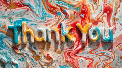 Image showing Colorful Marble Thank you concept creative art poster.