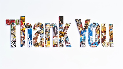 Image showing Words Thank You created in Collage Typography.