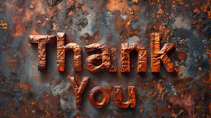 Image showing Copper Thank you concept creative art poster.