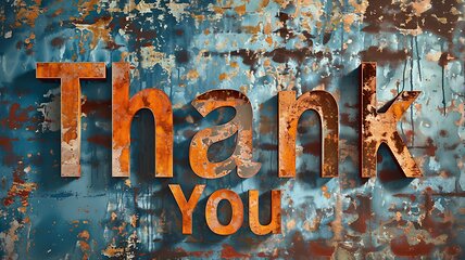 Image showing Copper Patina Thank you concept creative art poster.