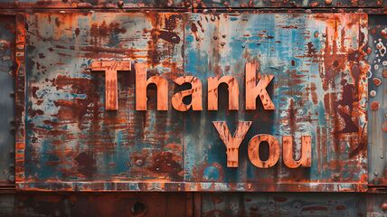 Image showing Copper Patina Thank you concept creative art poster.