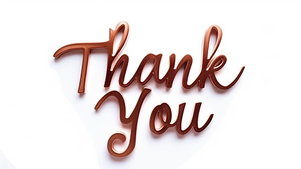 Image showing Words Thank You created in Copperplate Calligraphy.