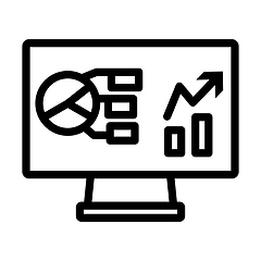 Image showing Monitor With Analytics Diagram Icon