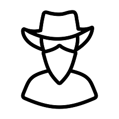 Image showing Cowboy With A Scarf On Face Icon