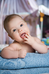 Image showing baby in a bed