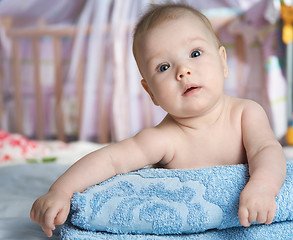 Image showing baby in a bed