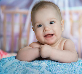 Image showing baby in a bed