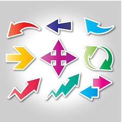 Image showing Arrows, icon or graphic sign for increase, synergy or turning shapes isolated on white background in studio. Cycle, blue or color design for direction with change, reverse or different repeat pattern