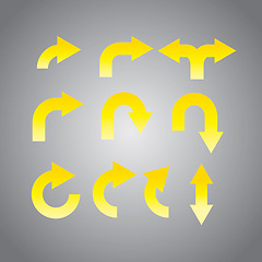 Image showing Arrows, sketch and graphic with pointing in a direction to target with illustration with grey background. Icon, pointer and shape with drawing to navigate and show digital design with marker sign
