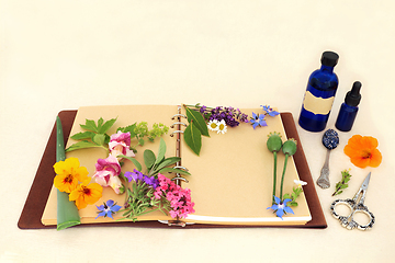 Image showing Flowers and Herbs for Natural Aromatherapy Treatments