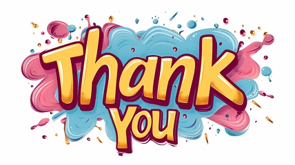 Image showing Words Thank You created in Cartoon Illustration.