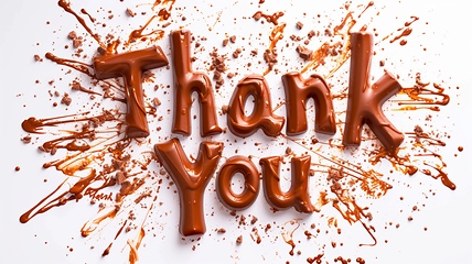 Image showing Words Thank You created in Chocolate Typography.