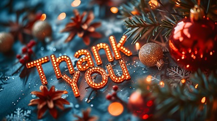 Image showing Christmas Thank you concept creative art poster.