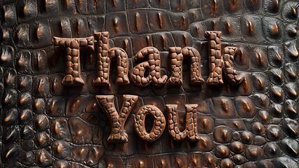 Image showing Crocodile Skin Thank you concept creative art poster.