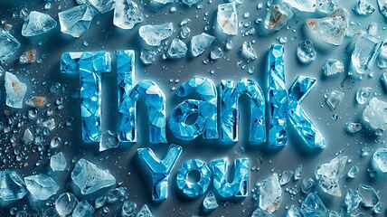 Image showing Aquamarine Crystal Thank you concept creative art poster.