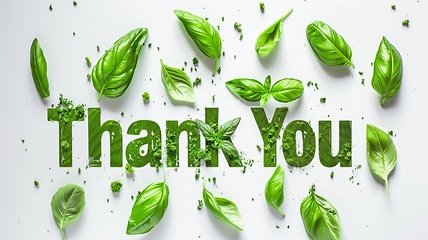 Image showing Words Thank You created in Basil Typography.